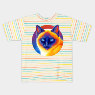 Jewel of the Orient Colorful Siamese Cat Kids T-Shirt