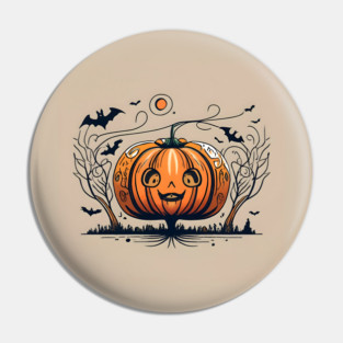 Halloween Pumpkin Drawing Pin