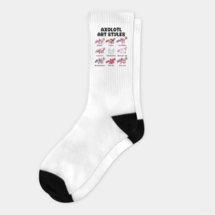 Axolotl Art Styles Socks