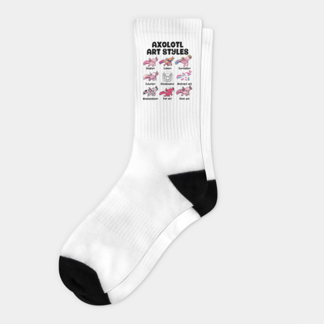 Axolotl Art Styles Socks by GoshWow®
