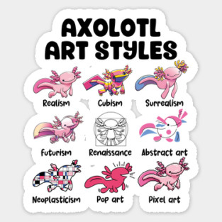 Axolotl Art Styles Magnet