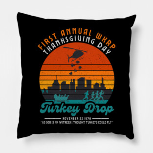 WKRP-Turkey-Drop Pillow
