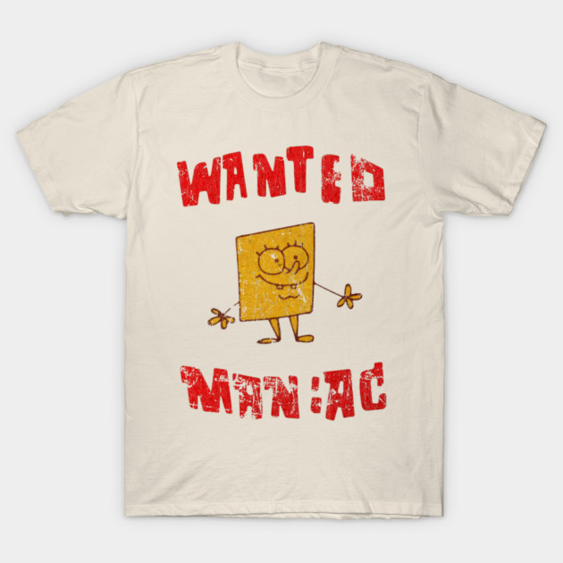 SpongeBob SquarePants Vintaage Disstresed- Wanted Maniac T-Shirt