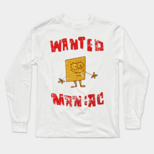 SpongeBob SquarePants Vintaage Disstresed- Wanted Maniac Long Sleeve T-Shirt