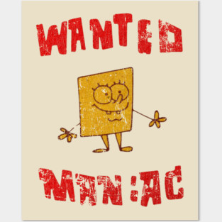 SpongeBob SquarePants Vintaage Disstresed- Wanted Maniac Posters and Art