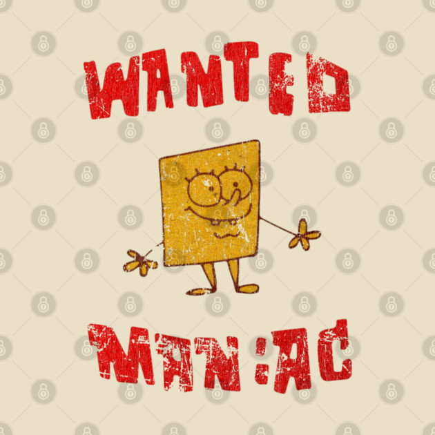 SpongeBob SquarePants Vintaage Disstresed- Wanted Maniac T-Shirt