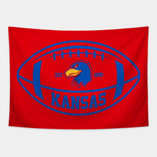 Kansas Team Colors Football Tapestry