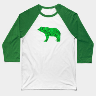 Circuit Board Bear Baseball T-Shirt