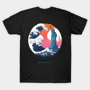 Wave Statue of liberty T-Shirt