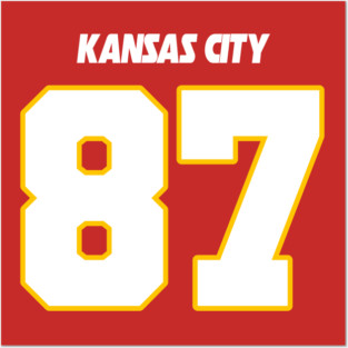 Travis Kelce Jersey (Front/Back Print) Posters and Art