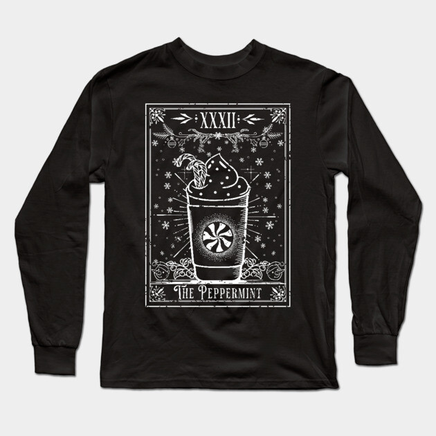 The Peppermint Latte Tarot Card Long Sleeve T-Shirt by H. R. Sinclair