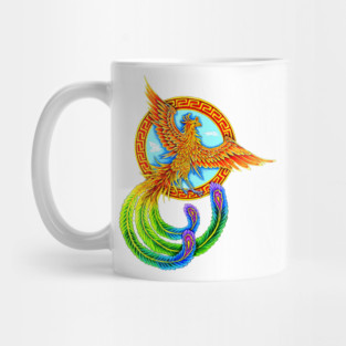 Vermilion Bird Rainbow Phoenix Mug