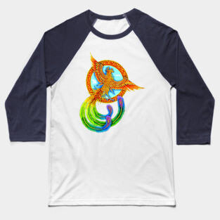 Vermilion Bird Rainbow Phoenix Baseball T-Shirt