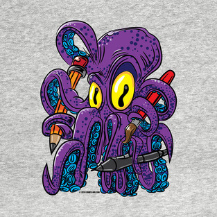 Art Octopus Cartoon T-Shirt