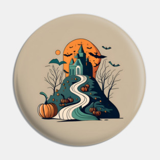 halloween mountain castle Pin
