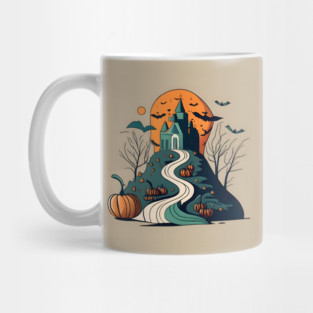 halloween mountain castle Mug