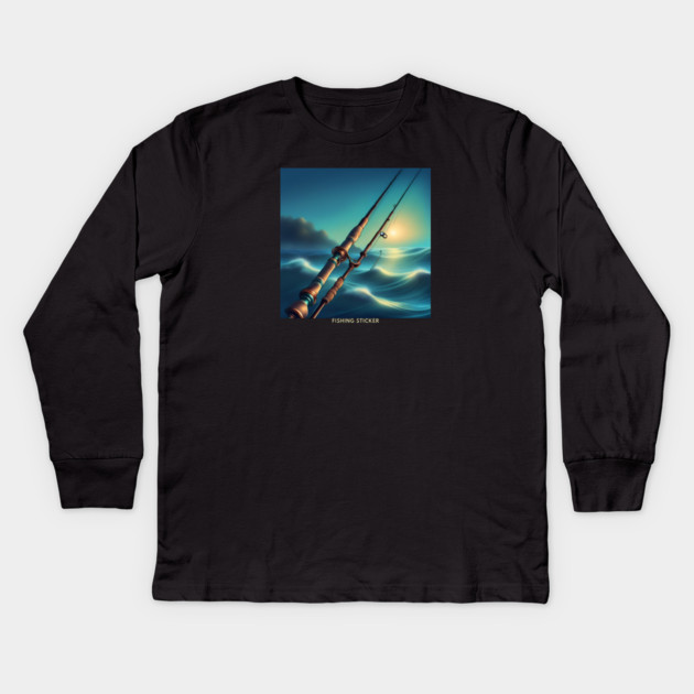 Fishing Lover Kids Long Sleeve T-Shirt by BlackMeme94