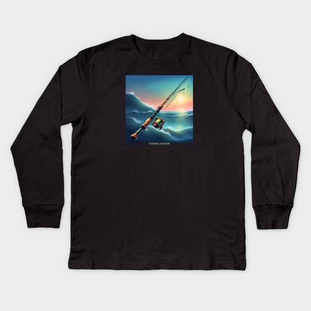 Fishing Lover Kids Long Sleeve T-Shirt by BlackMeme94