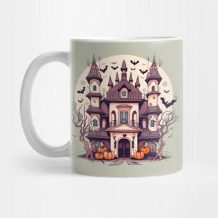 Halloween Spooky Castle Drawing Mug