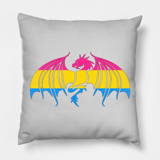 Pansexual Pride Dragon Pillow