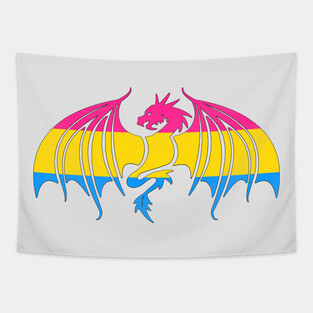 Pansexual Pride Dragon Tapestry