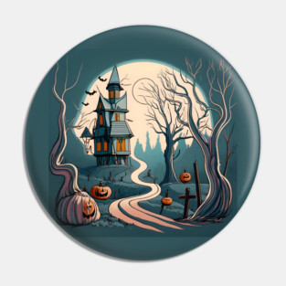 Halloween Spooky path to scary house Pin