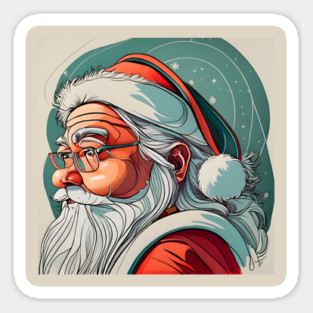 Christmas Santa Claus Portrait drawing Sticker