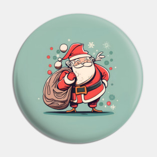 Christmas Santa Claus Minimalistic Drawing Pin