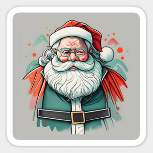 Christmas Santa Claus Minimalistic Drawing Sticker
