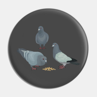 Snacking Pigeons Pin