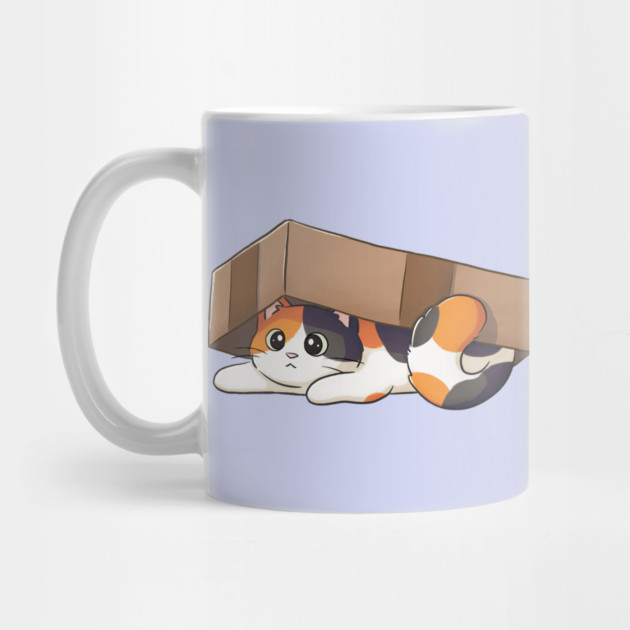 Cute Calico Cat Under Cardboard Box by Meowrye
