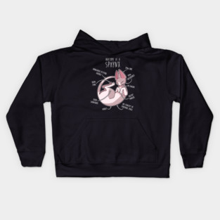 Sphynx Cat Anatomy Kids Hoodie