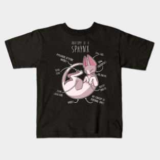 Sphynx Cat Anatomy Kids T-Shirt