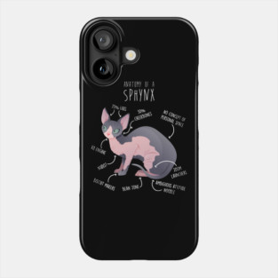 Sphynx Cat Anatomy Phone Case