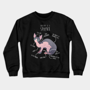 Sphynx Cat Anatomy Crewneck Sweatshirt