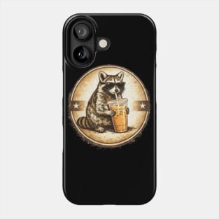 Raccoon-Drinking-Iced-Coffee Phone Case