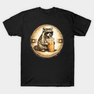 Raccoon-Drinking-Iced-Coffee T-Shirt