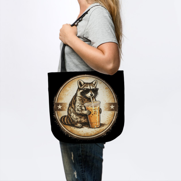 Raccoon-Drinking-Iced-Coffee by BlackMeme94