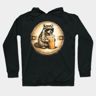 Raccoon-Drinking-Iced-Coffee Hoodie