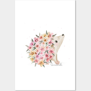 Flower hedgehog Posters and Art