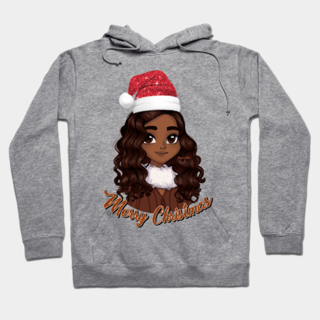 Black Girl Santa, Black Mrs Santa Claus, African American Santa, Merry Christmas Hoodie by UrbanLifeApparel