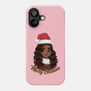 Black Girl Santa, Black Mrs Santa Claus, African American Santa, Merry Christmas Phone Case