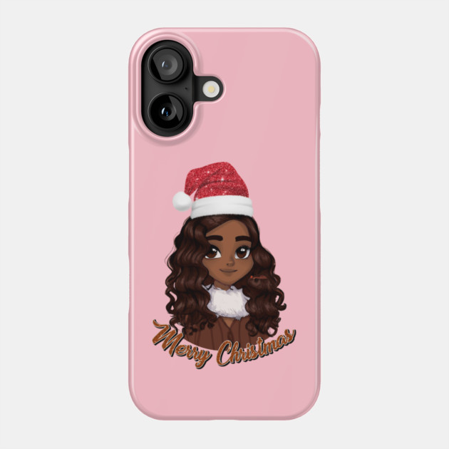 Black Girl Santa, Black Mrs Santa Claus, African American Santa, Merry Christmas Phone Case by UrbanLifeApparel
