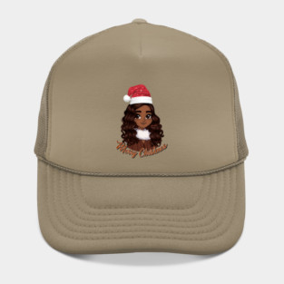 Black Girl Santa, Black Mrs Santa Claus, African American Santa, Merry Christmas Hat