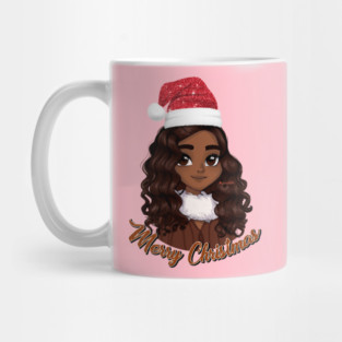 Black Girl Santa, Black Mrs Santa Claus, African American Santa, Merry Christmas Mug