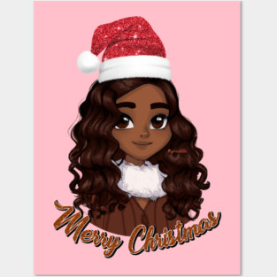 Black Girl Santa, Black Mrs Santa Claus, African American Santa, Merry Christmas Posters and Art