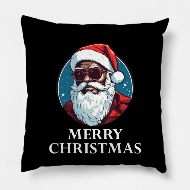 Black Santa, Afro Santa, Santa Claus, Black Christmas Pillow by UrbanLifeApparel