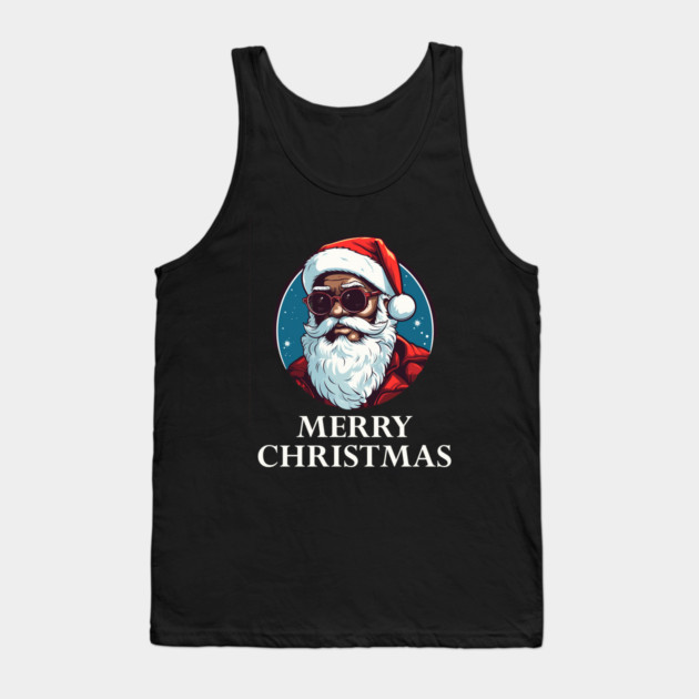 Black Santa, Afro Santa, Santa Claus, Black Christmas Tank Top by UrbanLifeApparel