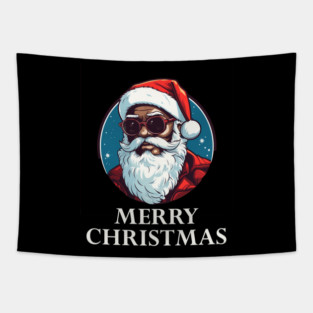 Black Santa, Afro Santa, Santa Claus, Black Christmas Tapestry