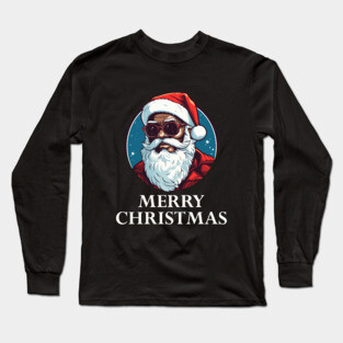 Black Santa, Afro Santa, Santa Claus, Black Christmas Long Sleeve T-Shirt